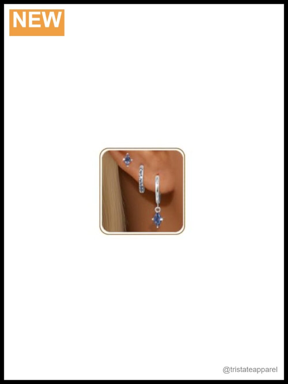 925 Sterling Silver CZ Earring Stack Set with Huggie Hoops